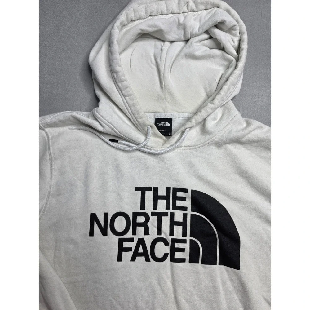 The North Face Half Dome Hoodie Men's XL White Graphic Cotton Kangaroo Pocket